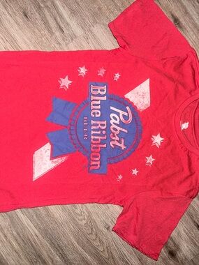 Pabst Blue Ribbon Red Graphic Short Sleeve Tee
